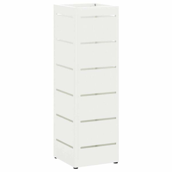 vidaXL Paraplu Standaard met opslag Wit 15,5 x 15,5 x 49 cm Staal