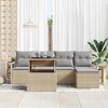 vidaXL Tuin Sofa Set met kussen 6 pcs beige en lichtgrijs poly rattan