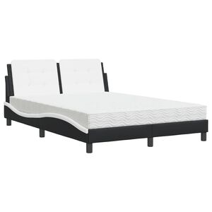 vidaXL Bedframe zonder matras "Zadar" kunstleer zwart en wit 120x200 cm