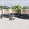 vidaXL Tuinbankenset met kussen 10 pcs Zwart Staal