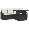 vidaXL Tuin Sofa Set 5 st Zwart Poly riet