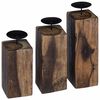 vidaXL Kaarsenhouder 3 st Naturel Massief gerecycled hout