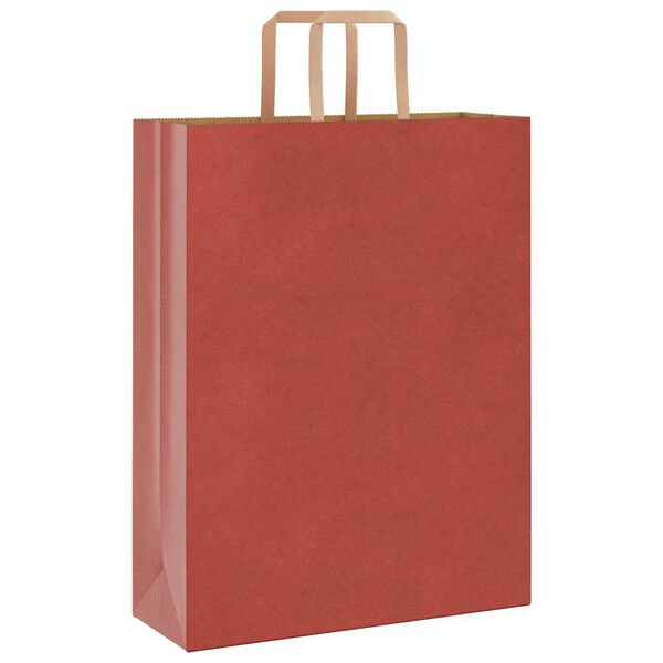 vidaXL Papieren zakken 250 st met hengsels 32x12x42 cm rood