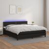 vidaXL Boxspring met matras en LED kunstleer zwart 180x200 cm