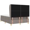 vidaXL Boxspringbed met Matras Donkergrijs 90x190 cm Taupe Stof