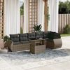 vidaXL 7-delige Loungeset met kussens poly rattan grijs