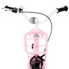 vidaXL Kinderfiets met voordrager 14 inch wit en roze