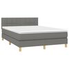 vidaXL Boxspring met matras en LED stof donkergrijs 140x200 cm