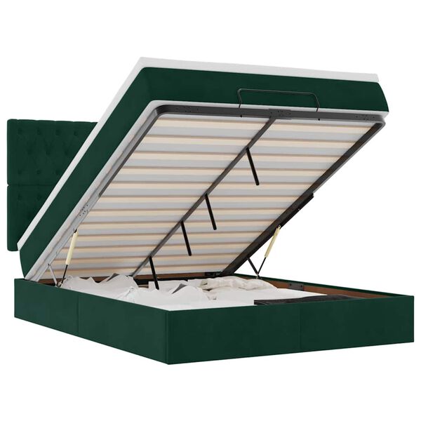 vidaXL Ottoman bed met matrassen en LED's 140x200cm fluweel