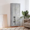 vidaXL Hoge kast 69,5x34x180 cm bewerkt hout betongrijs