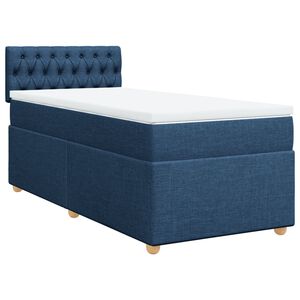 vidaXL Boxspring met matras stof blauw 90x190 cm