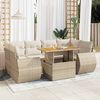 vidaXL 7-delige Loungeset met kussens poly rattan beige