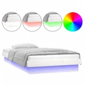 vidaXL Bedframe LED massief hout 90x200 cm