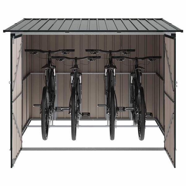 vidaXL Fietsschuurtje 3 pcs Antraciet 215 x 206 x 157 cm Metaal