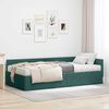vidaXL Hoekbedframe met Matras Anders met hoofdeinde 2 pcs Groen Stof