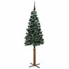 vidaXL Slanke Kerstboom Groen 180 cm PVC en massief dennenhout