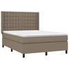 vidaXL Boxspring met matras en LED stof taupe 140x200 cm
