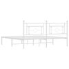 vidaXL Bedframe met hoofdbord metaal wit 183x213 cm