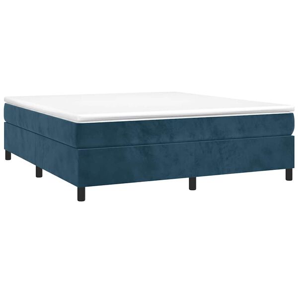 vidaXL Boxspring bed 200x200 cm fluweel donkerblauw