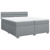 vidaXL Boxspring met matras stof lichtgrijs 200x200 cm