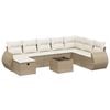 vidaXL 9-delige Loungeset met kussens poly rattan beige