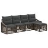 vidaXL Tuinbankenset 5 pcs Grijs poly rattan