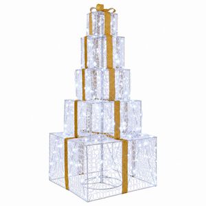 vidaXL Kerst led-cadeaudozen stapel 250 LED's Koel wit