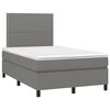 vidaXL Boxspring met matras en LED stof donkergrijs 120x190 cm