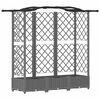 vidaXL Verhoogd Bed met Trellis en Dak Lichtgrijs 163 x 40 x 123 cm PP