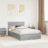 vidaXL Bedframe met hoofdeinde Grijs Sonoma 120 x 200 cm Bewerkt hout