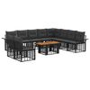 vidaXL Tuinbankenset 11 st Zwart en Donkergrijs poly rattan