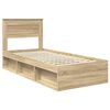 vidaXL Bedframe met hoofdeinde Sonoma 100 x 200 cm Massief grenenhout