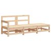 vidaXL 3-delige Loungeset met kussens massief hout