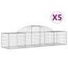 vidaXL Schanskorven 5 st gewelfd 200x50x40/60 cm gegalvaniseerd ijzer