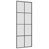 vidaXL Schuifdeur met beslagset 76x205 cm ESG glas zwart