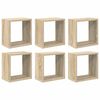 vidaXL Wandschappen kubus 6 st 26x15x26 cm sonoma eikenkleurig