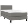 vidaXL Boxspring met matras en LED stof donkergrijs 80x200 cm