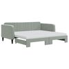vidaXL Slaapbank onderschuifbed matrassen 100x200cm fluweel lichtgrijs