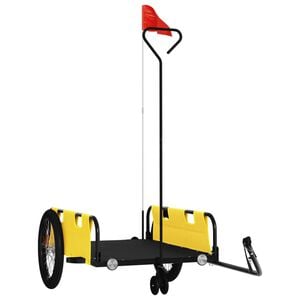vidaXL Fietstrailer oxford stof en ijzer geel en zwart
