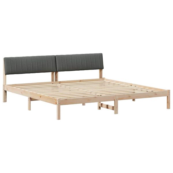 vidaXL Bedframe Bruin en donkergrijs 150 x 200 cm Massief grenenhout