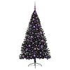 vidaXL Kunstmatig Voorverlicht Kerstboom met 300 LED Zwart 180 cm PVC