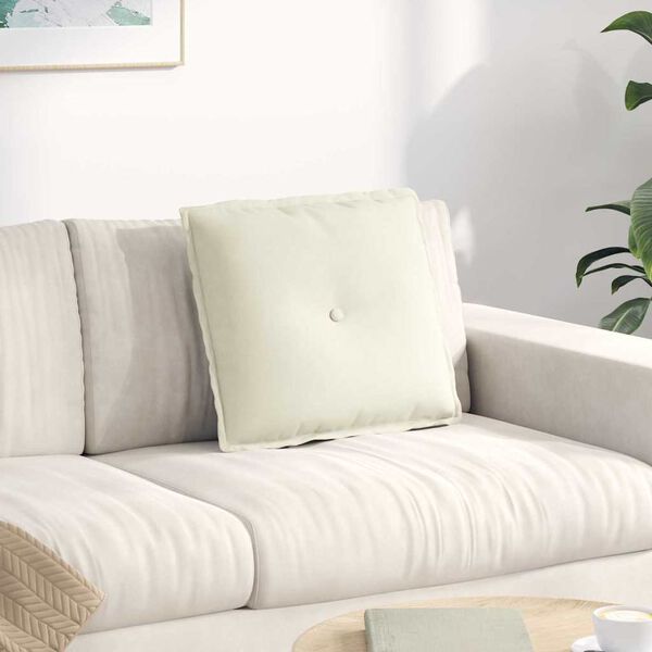 vidaXL Rugkussen Crème 50 x 45 cm Cordstof