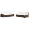 vidaXL 4-delige Loungeset poly rattan bruin