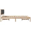 vidaXL Bedframe Donkergrijs 140 x 190 cm Massief grenenhout