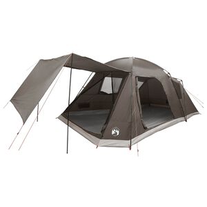 vidaXL Huisje Tent met dak Bruin grijs 12-Persoons Polyester en staal