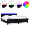 vidaXL Boxspring met matras en LED fluweel zwart 200x220 cm