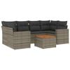 vidaXL 7-delige Loungeset met kussens poly rattan grijs