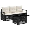 vidaXL Tuinbankenset 4 st Zwart en Cream Wit poly rattan