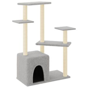 vidaXL Kattenmeubel met sisal krabpalen 107,5 cm lichtgrijs