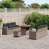 vidaXL Tuin Sofa Set 9 pcs Grijs Poly rattan en gepoedercoat staal